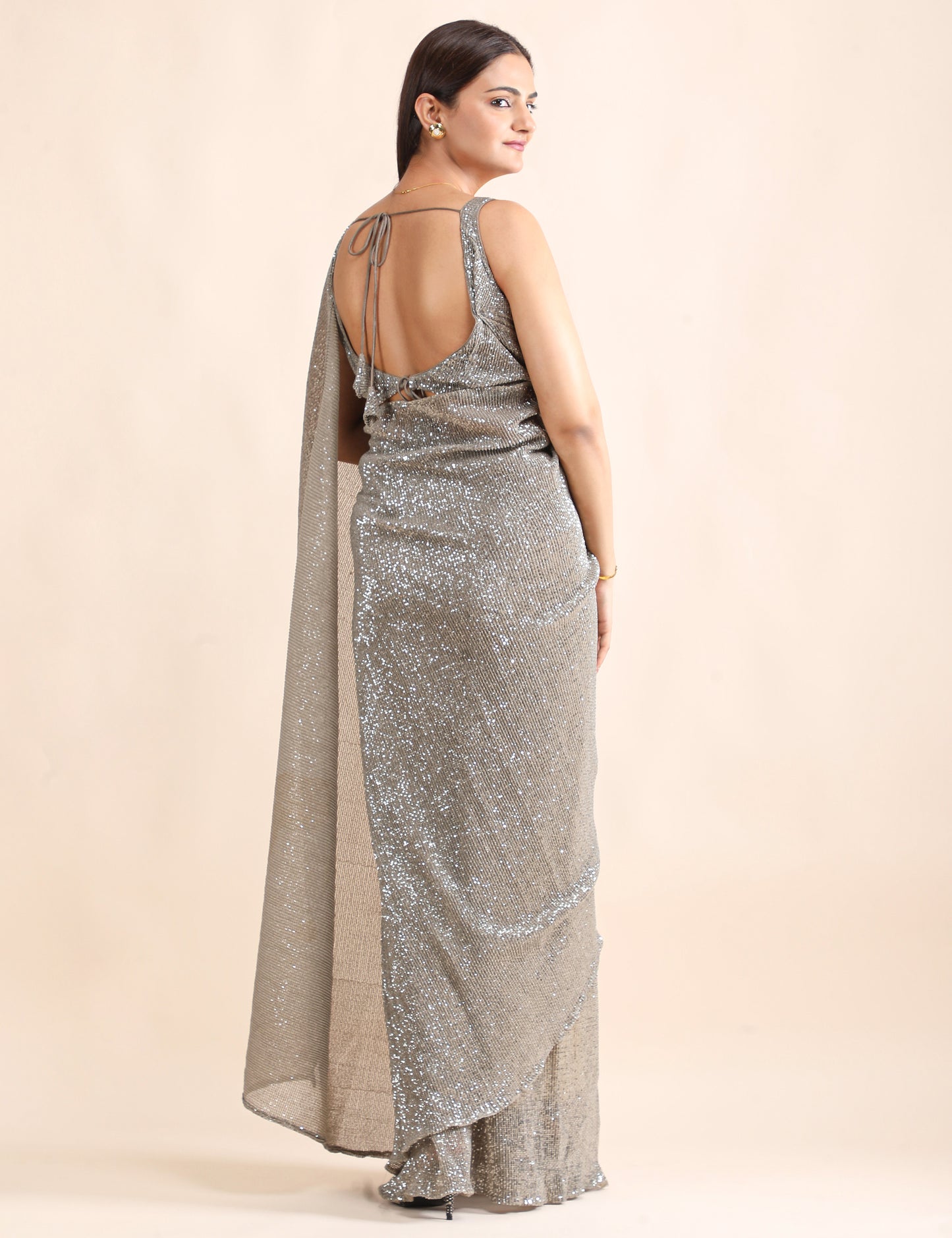 Liquid Stardust Saree With Blouse