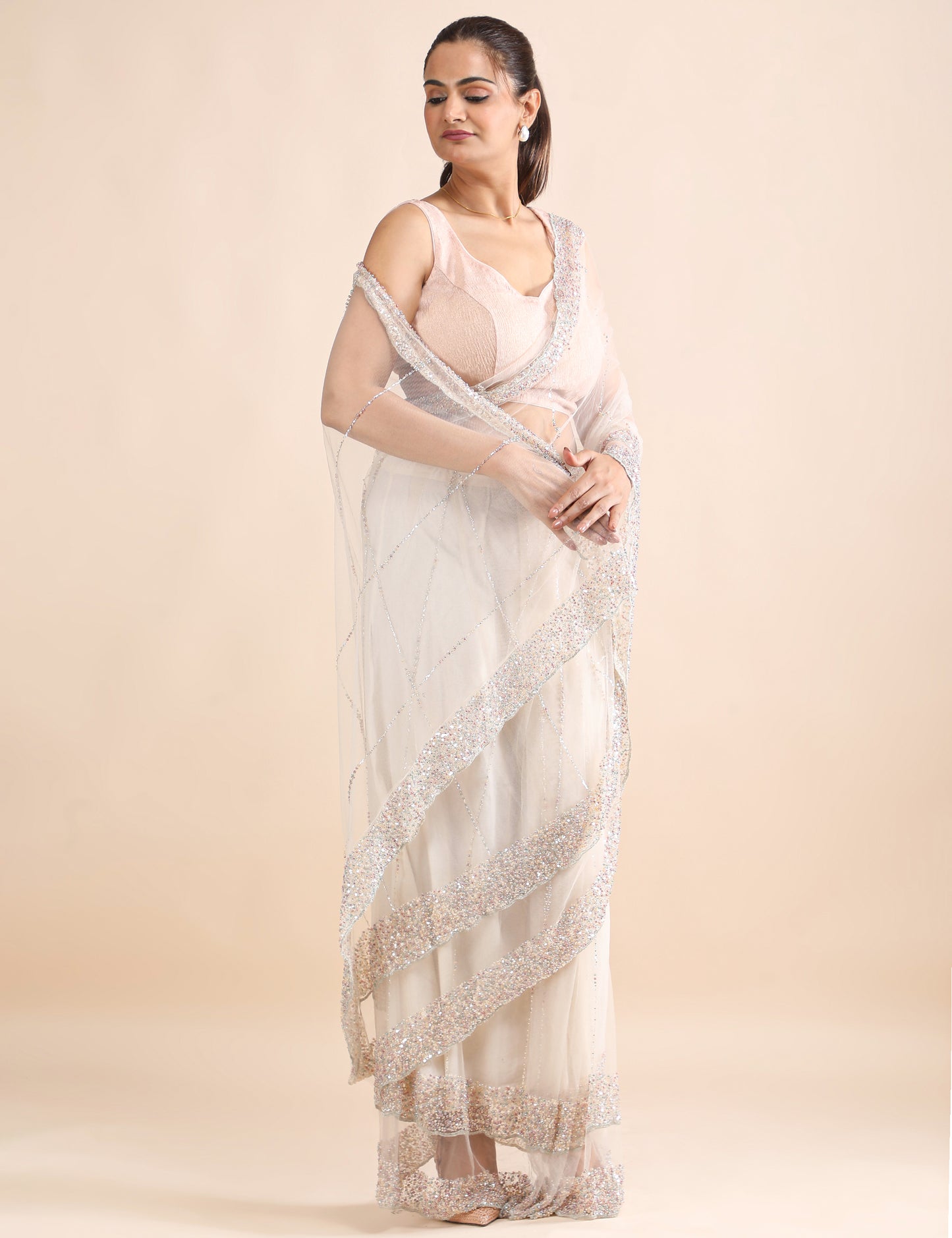 Celestial Dream Pre-Draped Saree with Blouse