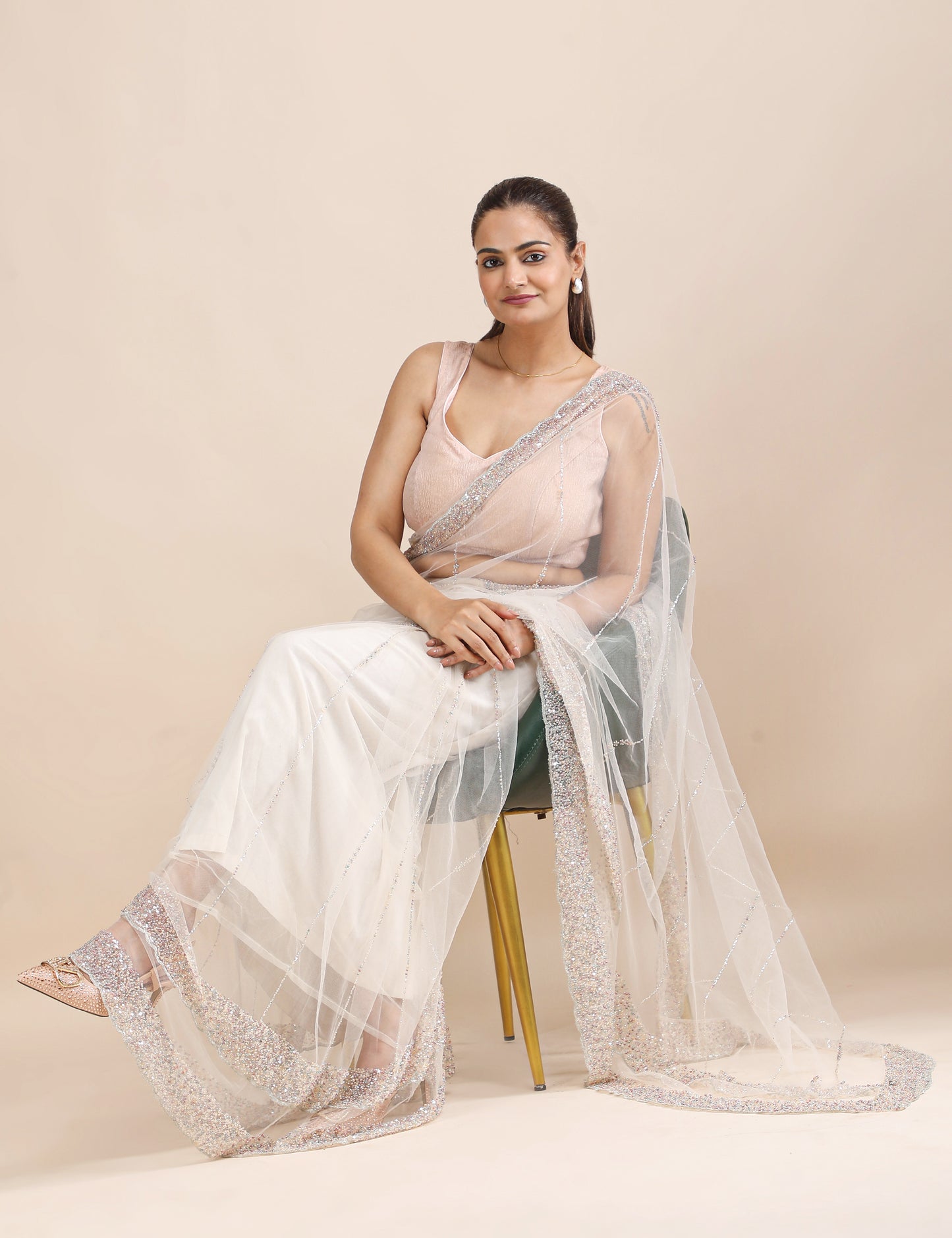 Celestial Dream Pre-Draped Saree with Blouse