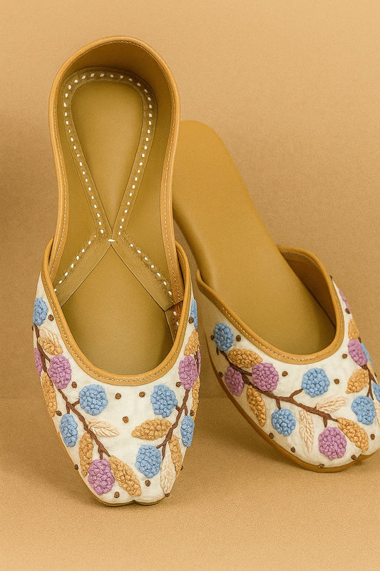 Handcrafted Multicolor Floral Embroidered Jutti – Ethnic Women’s Footwear